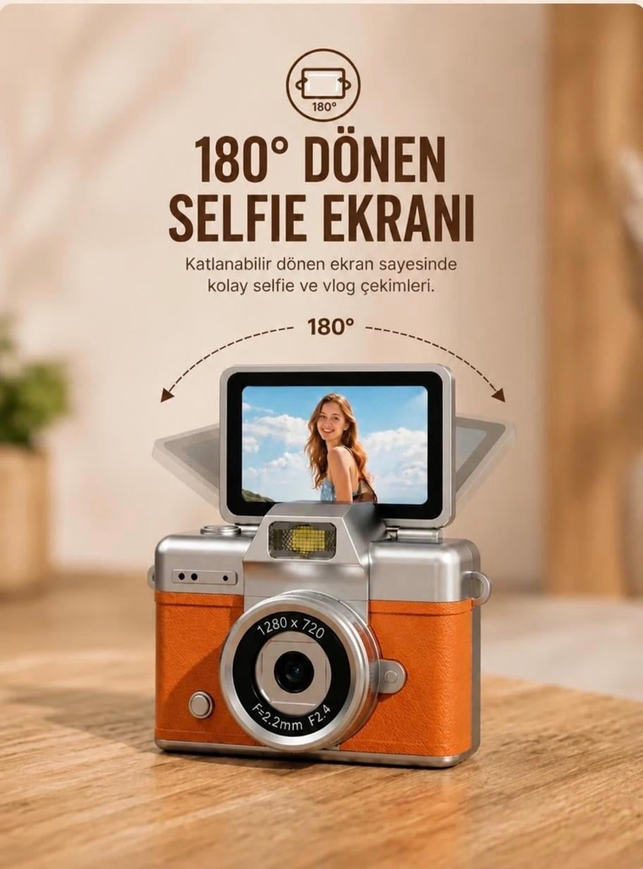 Jormaria™ MiniRetro - Mini Dijital Fotoğraf Makinesi